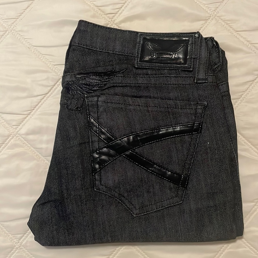 Robins Jean size 27. Black denim. Straight leg. Sexy fit.